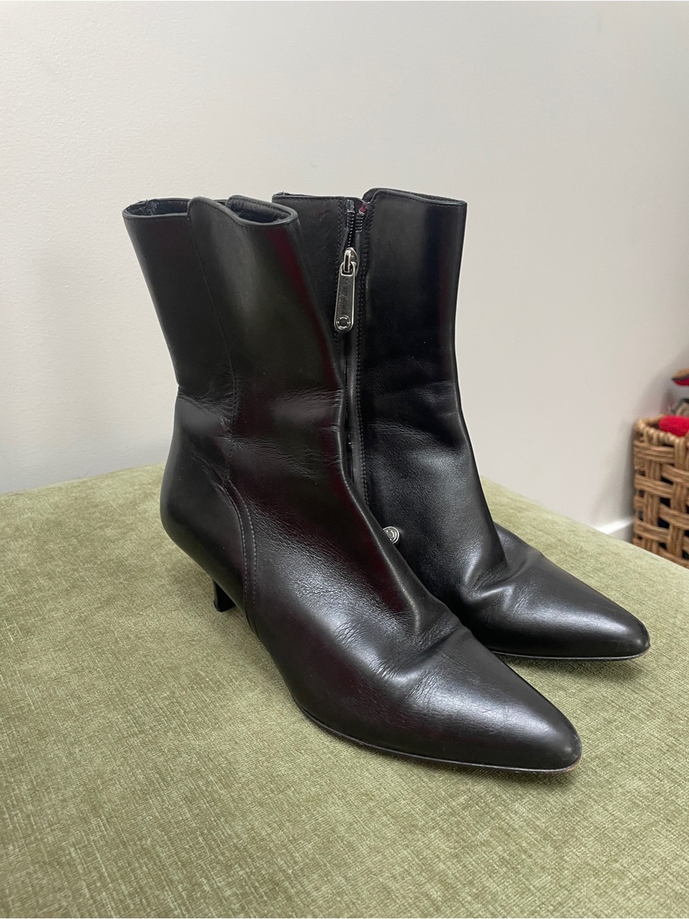 Bally Classic Black Pointed-Toe Women's Ankle Boots